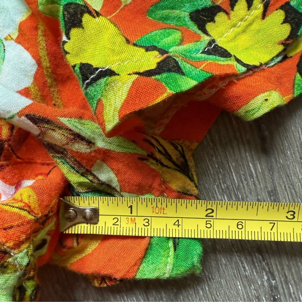 Yurari Tropical Floral Orange Women's Romper Size L Beach Resortwear Summer - Picture 7 of 11